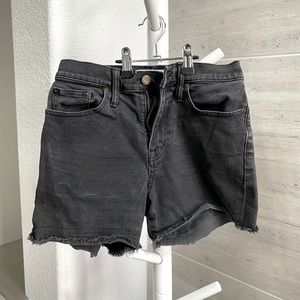 Madewell High Waisted Black Denim Shorts (24)